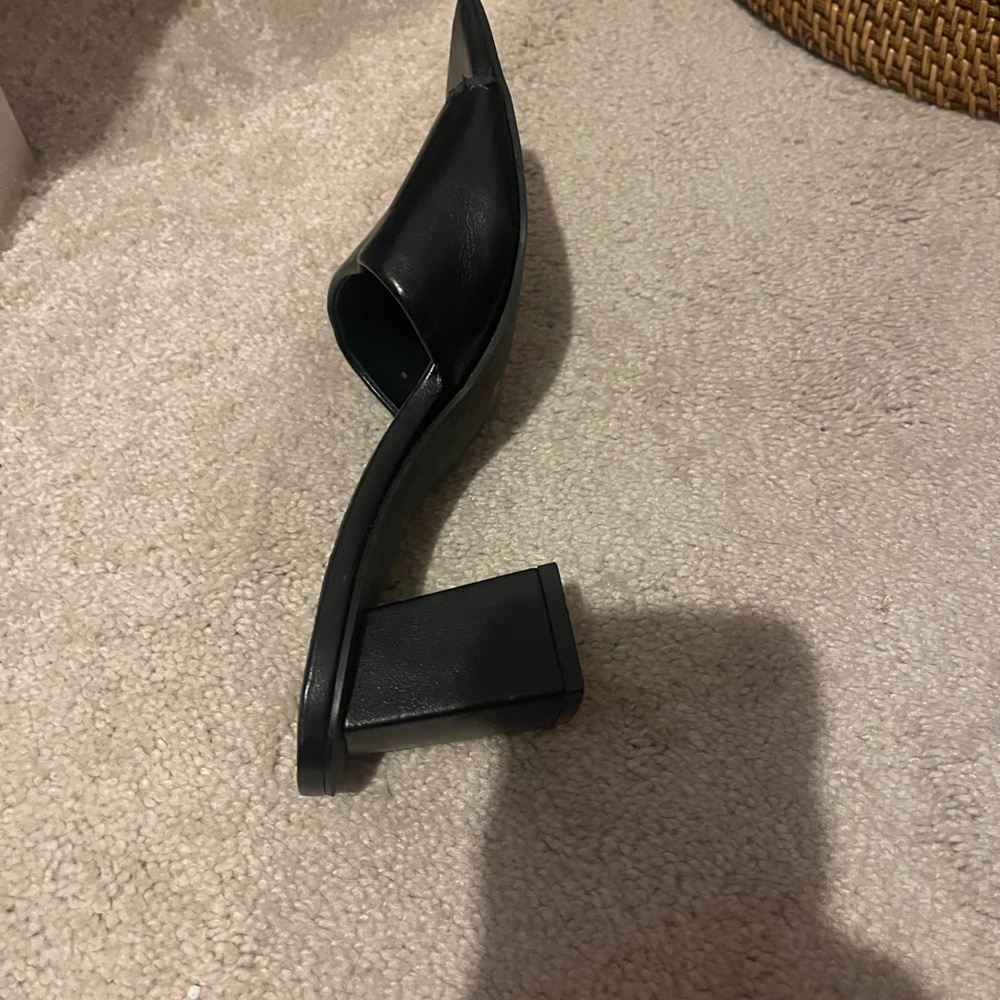 BAMBOO Black Mules with Chunky Block Heel